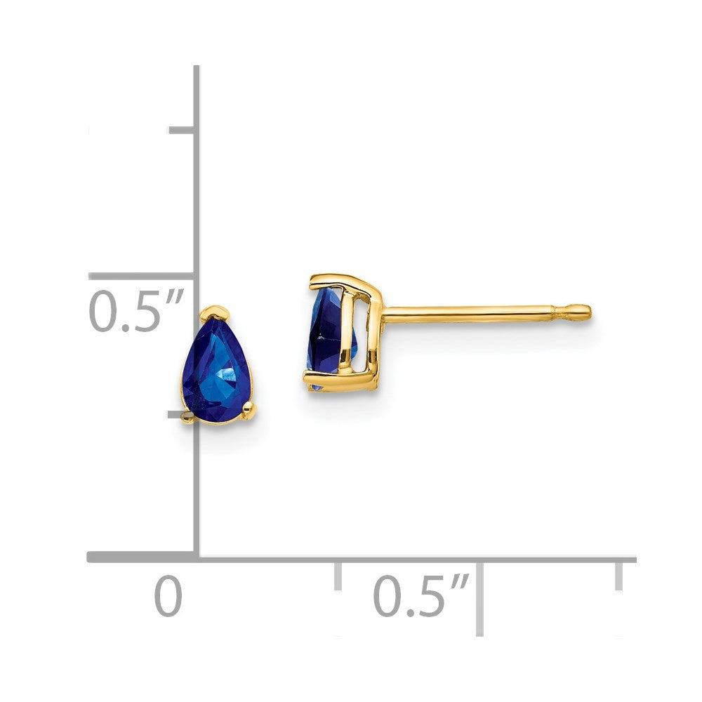 14k Sapphire Post Earrings