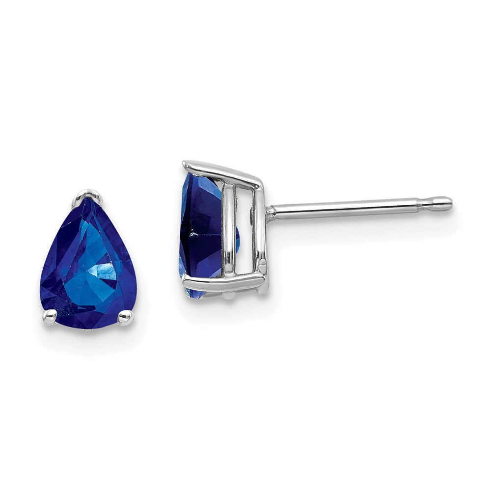 14K White Gold Sapphire Earrings