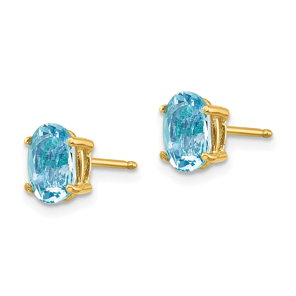 14k Aquamarine Post Earrings