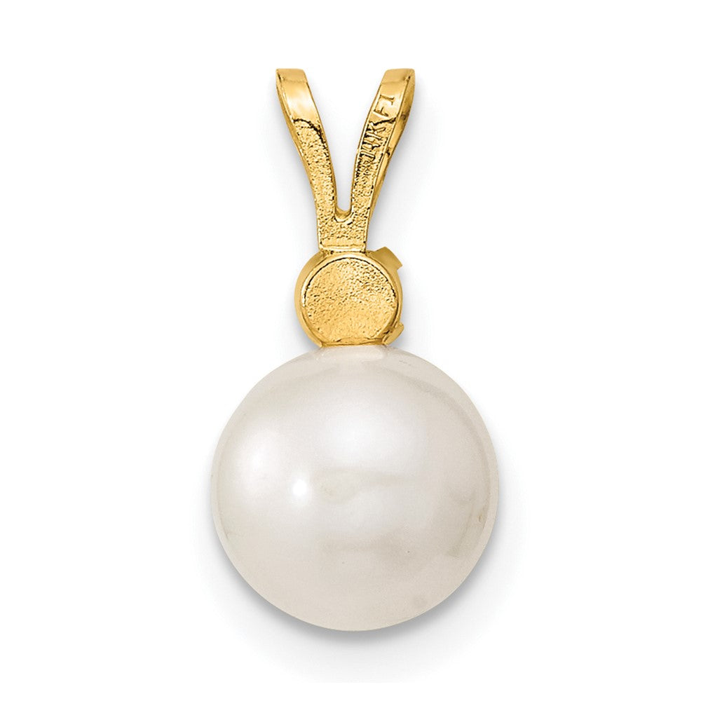 14k 7-8mm White FW Cultured Pearl & Sapphire Stud Ear & Pendant