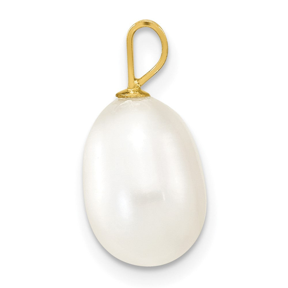 14K 8-9mm White Rice Freshwater Cultured Pearl Pendant
