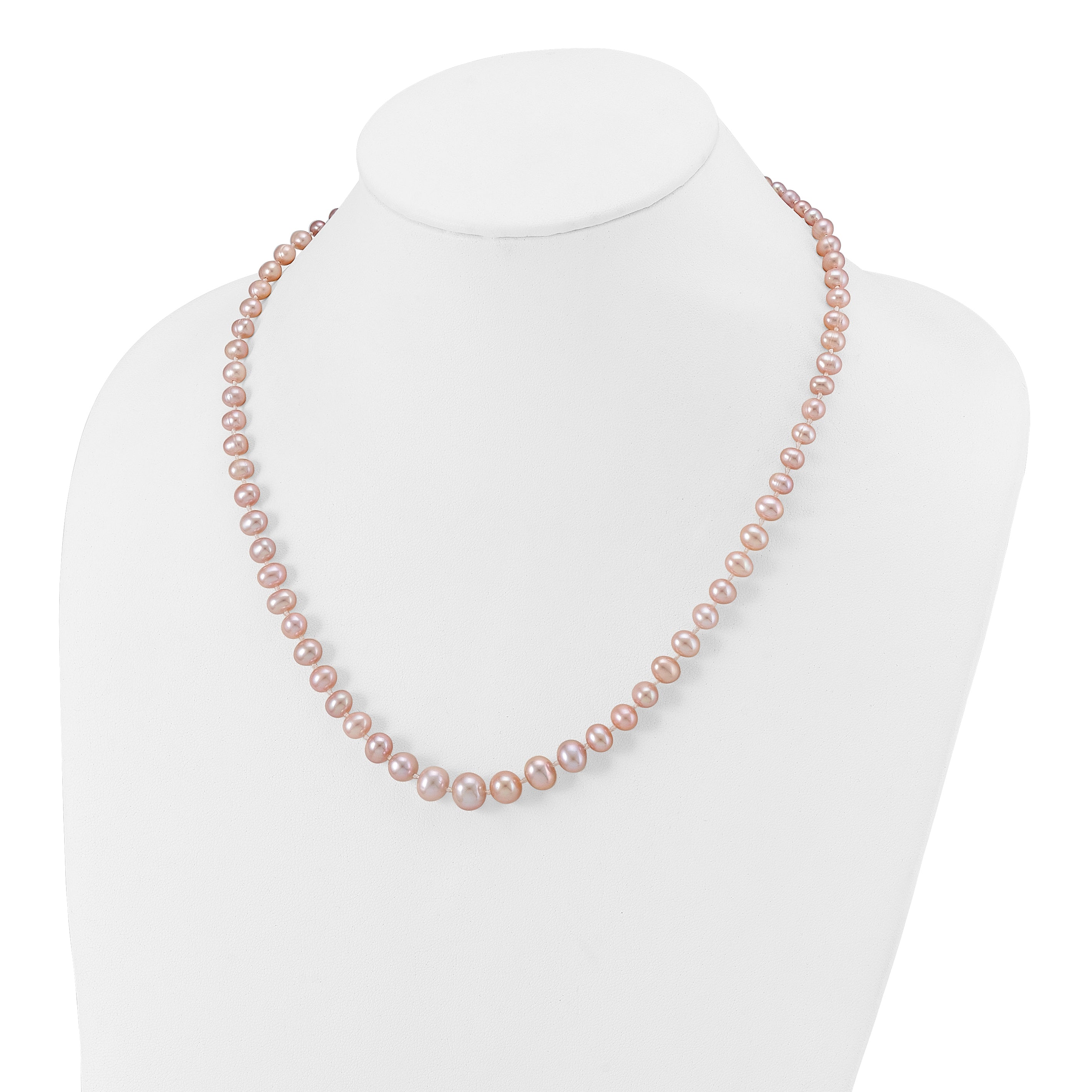 14K 4-8Mm Purple Freshwater Cultured Pearl Graduated Necklace