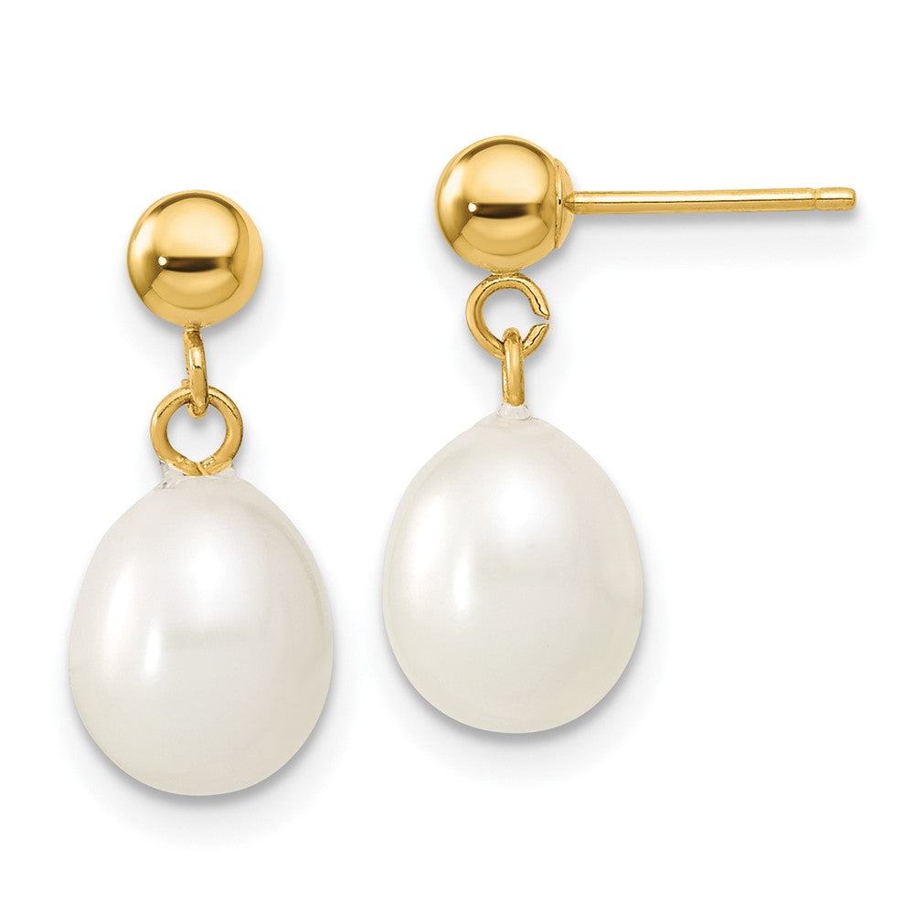 14k 7-8mm Semi-round FW Cultured Pearl 18 in. Necklace & Post Earring Set