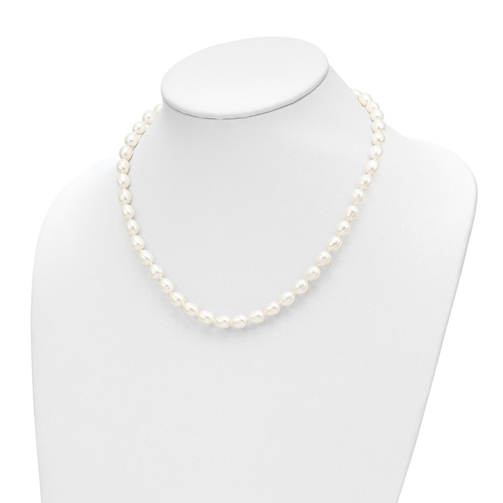 14k 7-8mm Semi-round FW Cultured Pearl 18 in. Necklace & Post Earring Set
