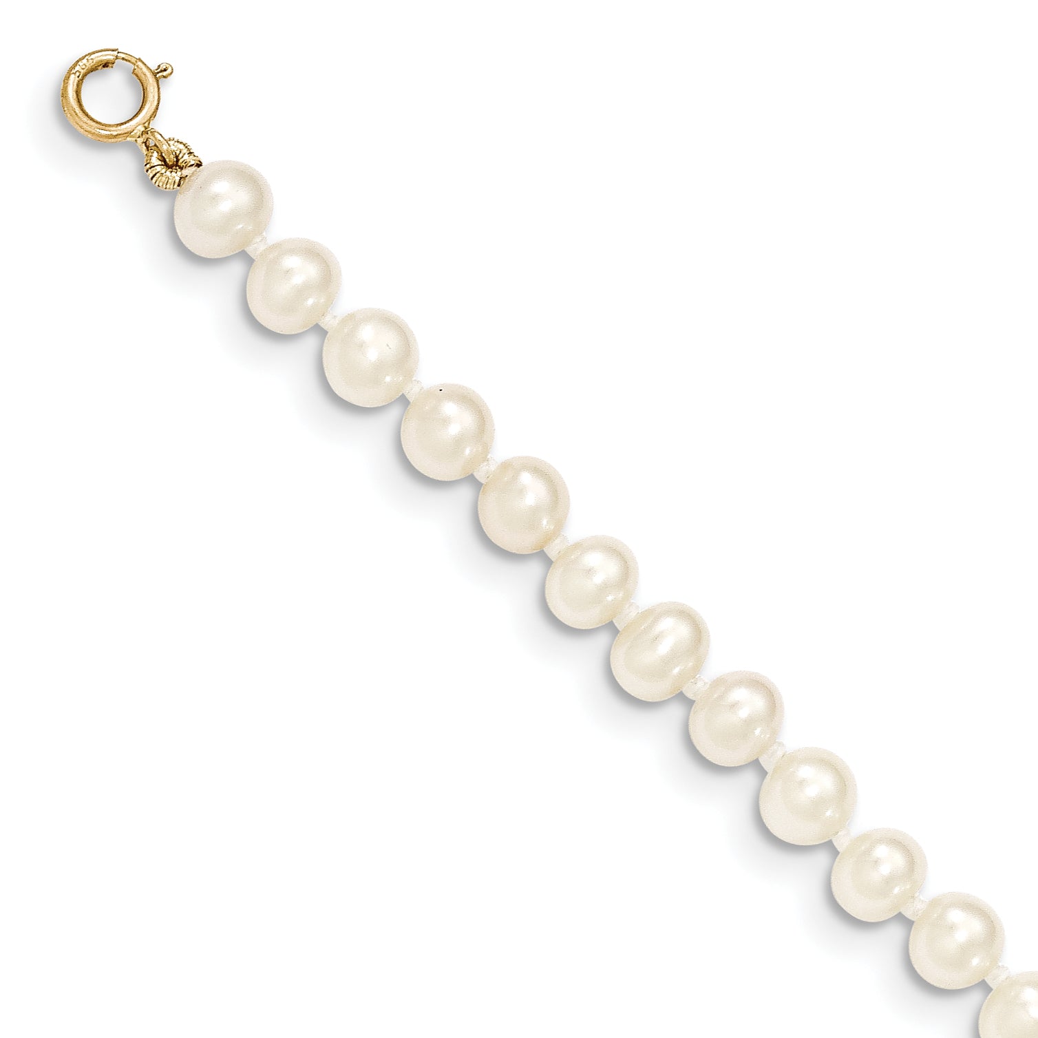 14K 4-5Mm White Near Round Freshwater Cultured Pearl Necklace