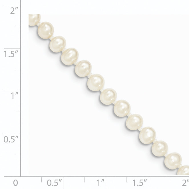 14K 4-5Mm White Near Round Freshwater Cultured Pearl Necklace