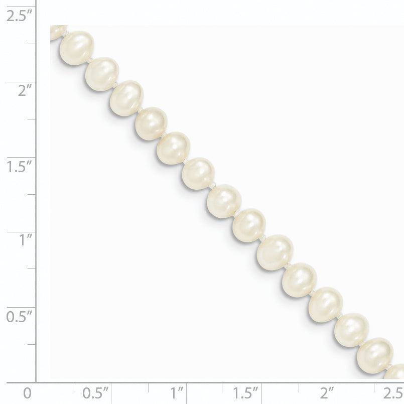 14K 5-6Mm White Near Round Freshwater Cultured Pearl Bracelet