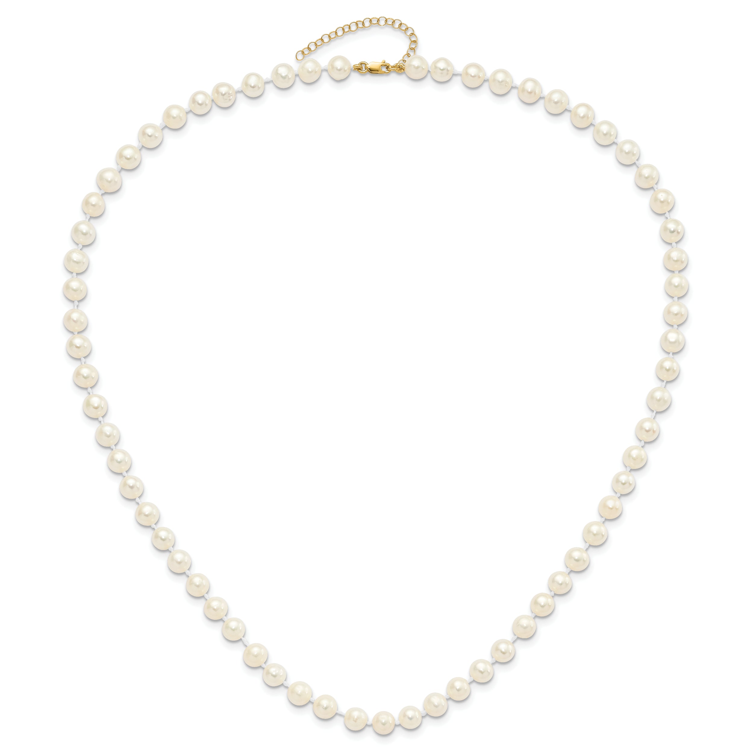 14K 6-7Mm Fw Cultured Pearl 7.25 W/1 Ext Brace 18 W/2 Ext Neck Earring Set