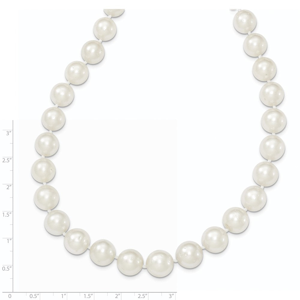 14k 9.5-12mm White Saltwater Cultured South Sea Graduated Pearl Necklace