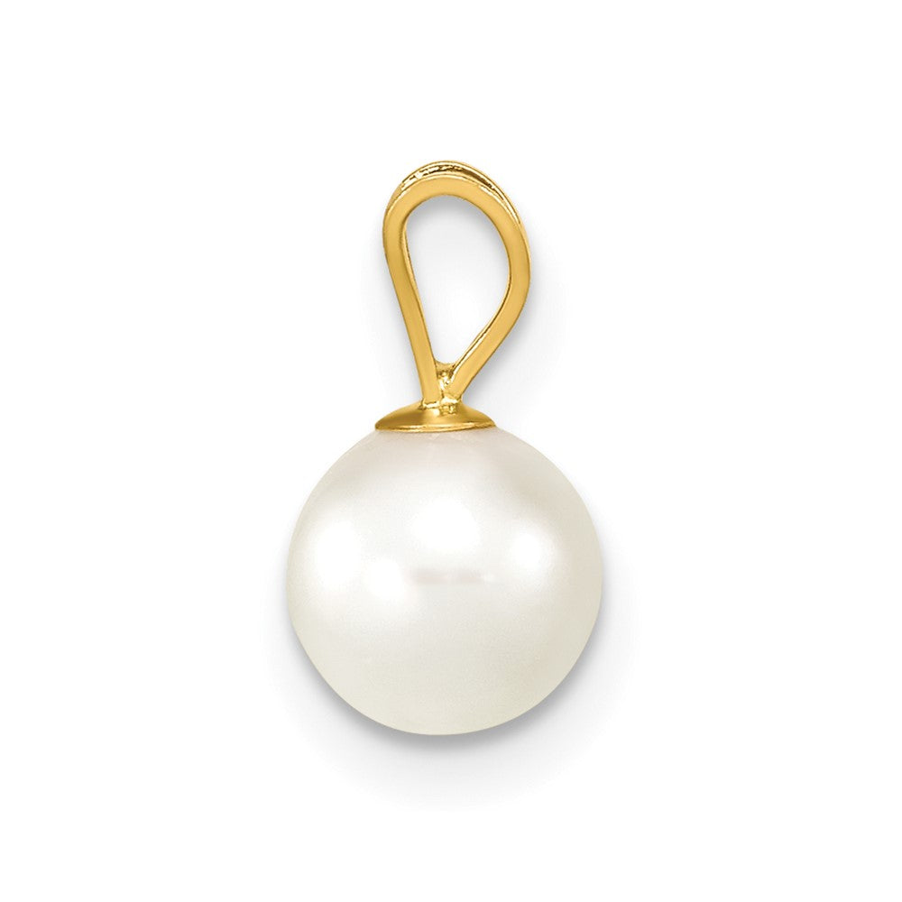 14k Gold 6-7mm White Saltwater Akoya Cultured Pearl Pendant
