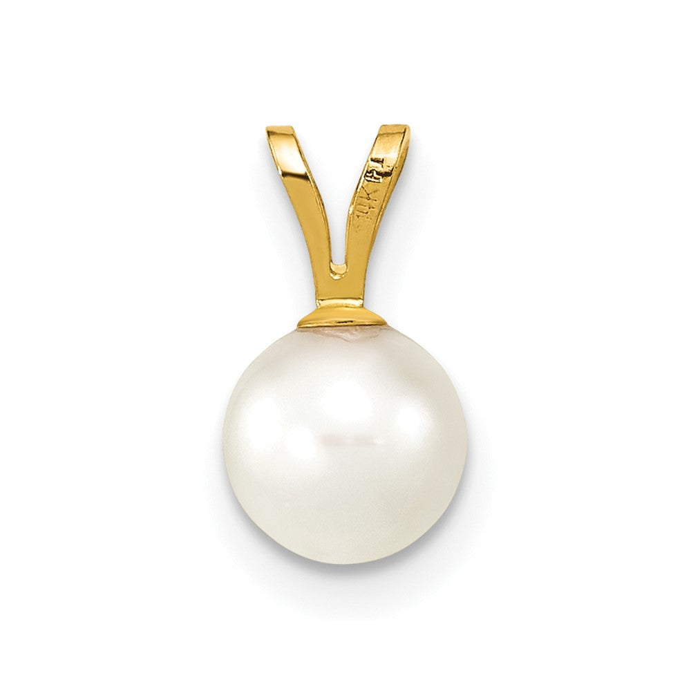 14k Gold 6-7mm White Saltwater Akoya Cultured Pearl Pendant