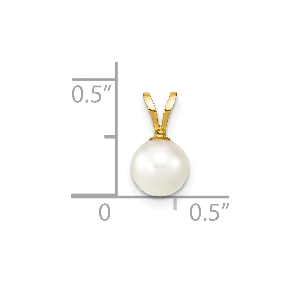 14k Gold 6-7mm White Saltwater Akoya Cultured Pearl Pendant