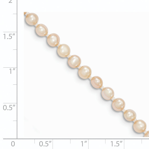 14K 3-4Mm Pink Near Round Freshwater Cultured Pearl Bracelet