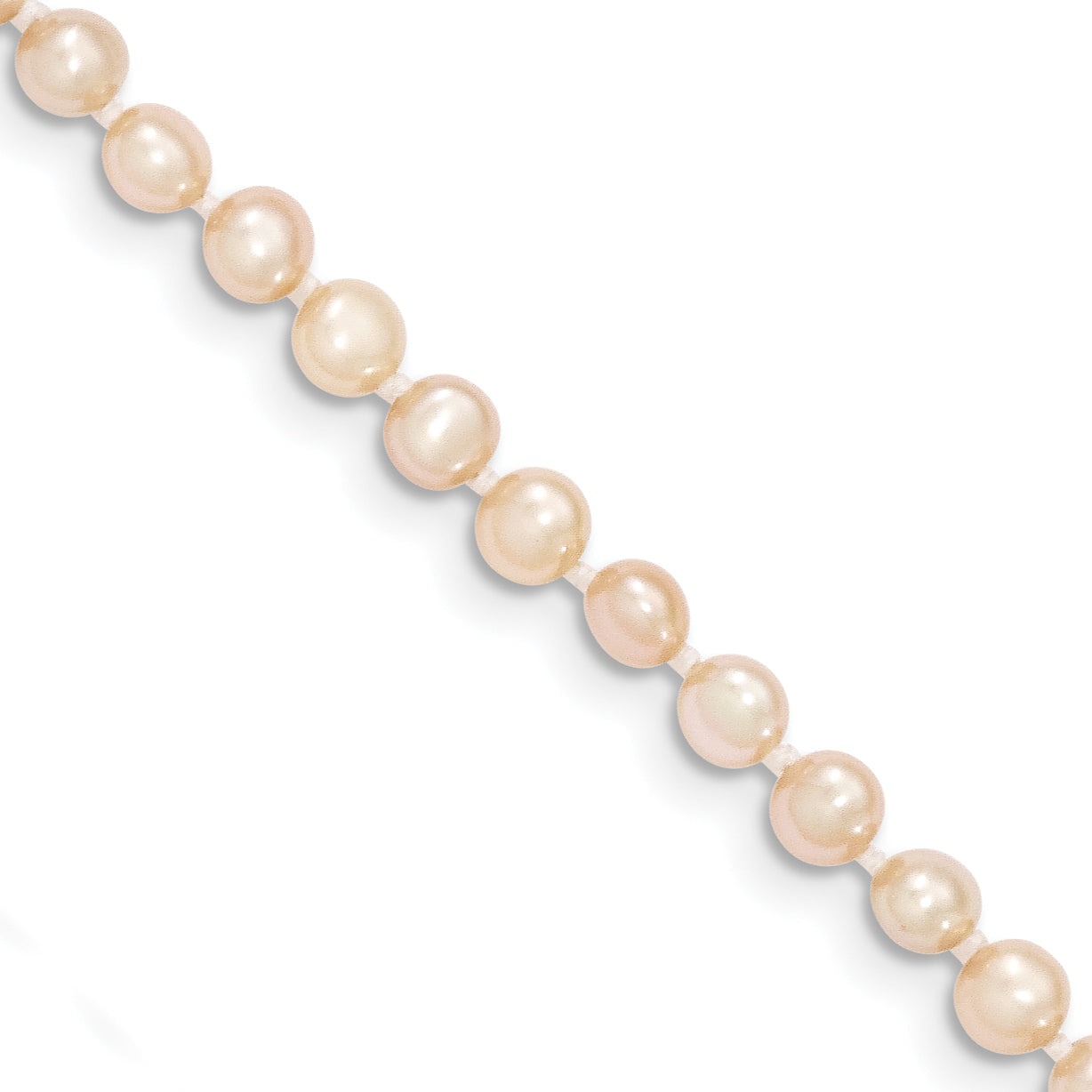 14K 3-4Mm Pink Near Round Freshwater Cultured Pearl Bracelet
