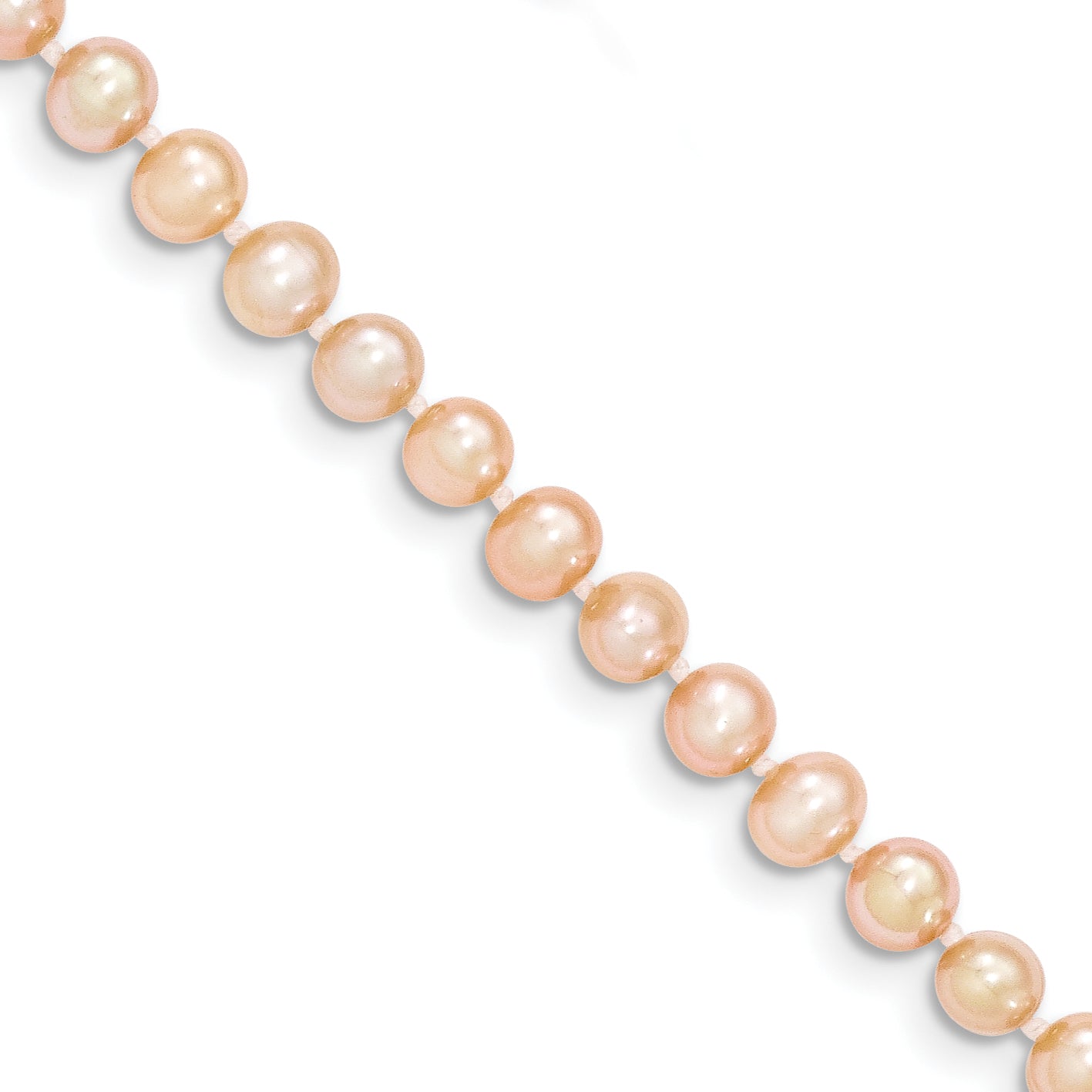 14K 4-5Mm Pink Near Round Freshwater Cultured Pearl Necklace
