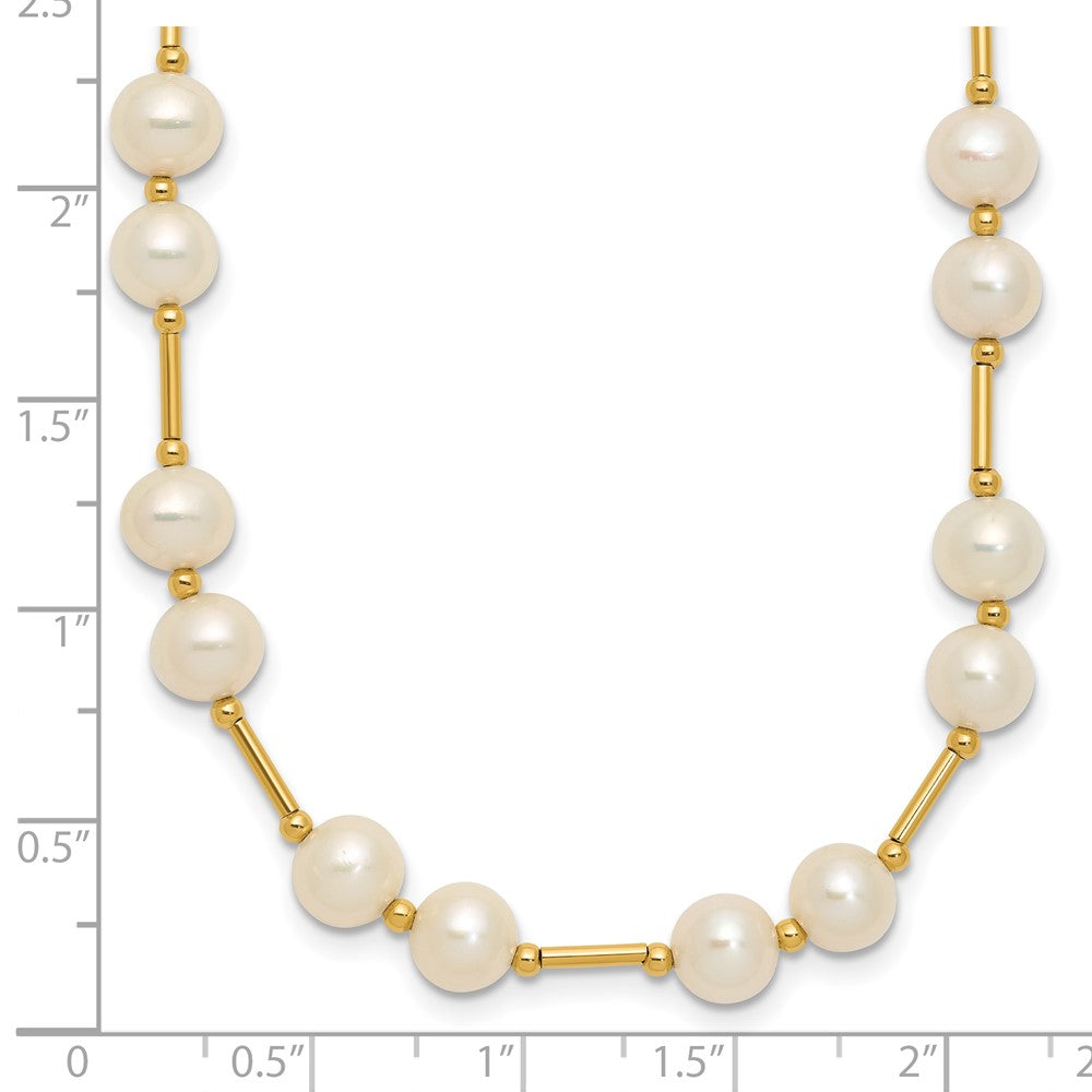 14K 6-7mm White Near Round Freshwater Cultured Pearl Bead Necklace