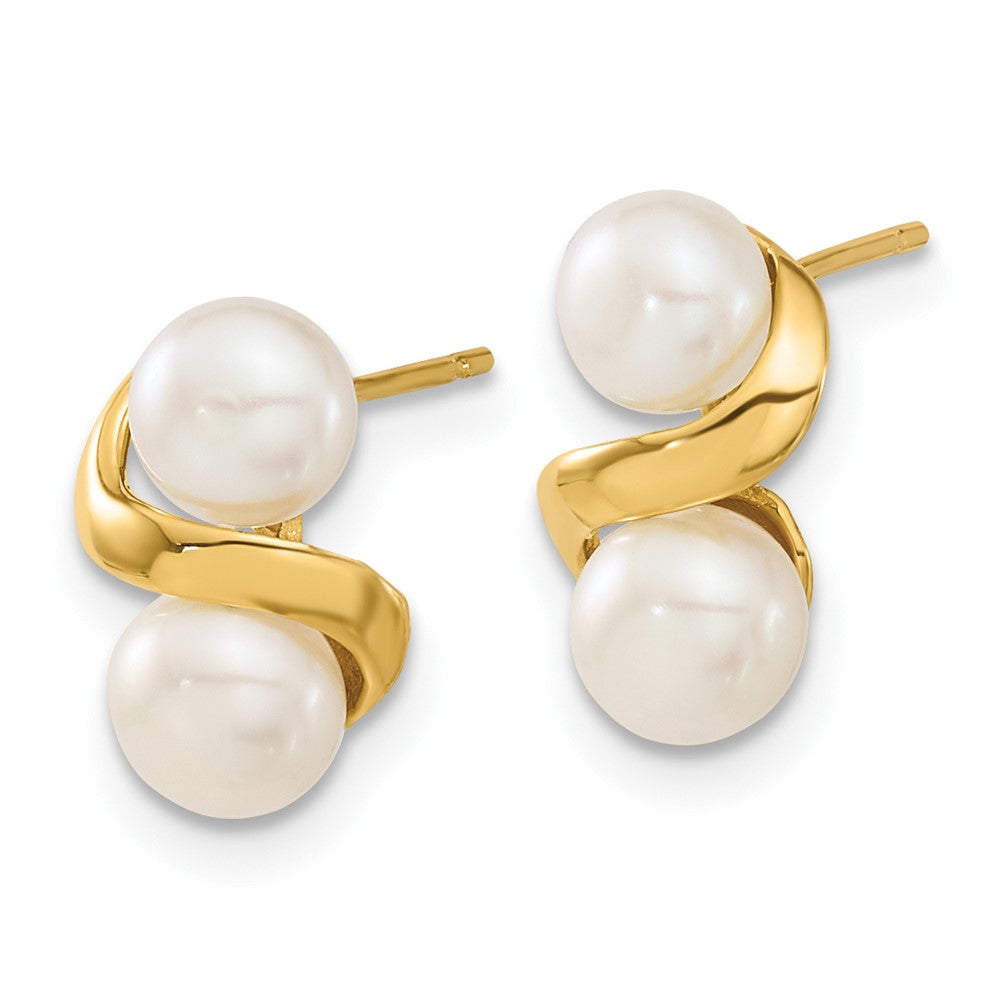 14k 5-6mm White Button FWC Pearl Earring and Pendant Set