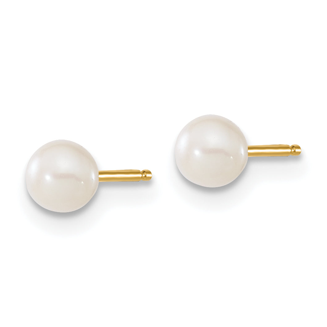 14K Children'S 4-5Mm White Fwc Pearl Pendant And Earring Set