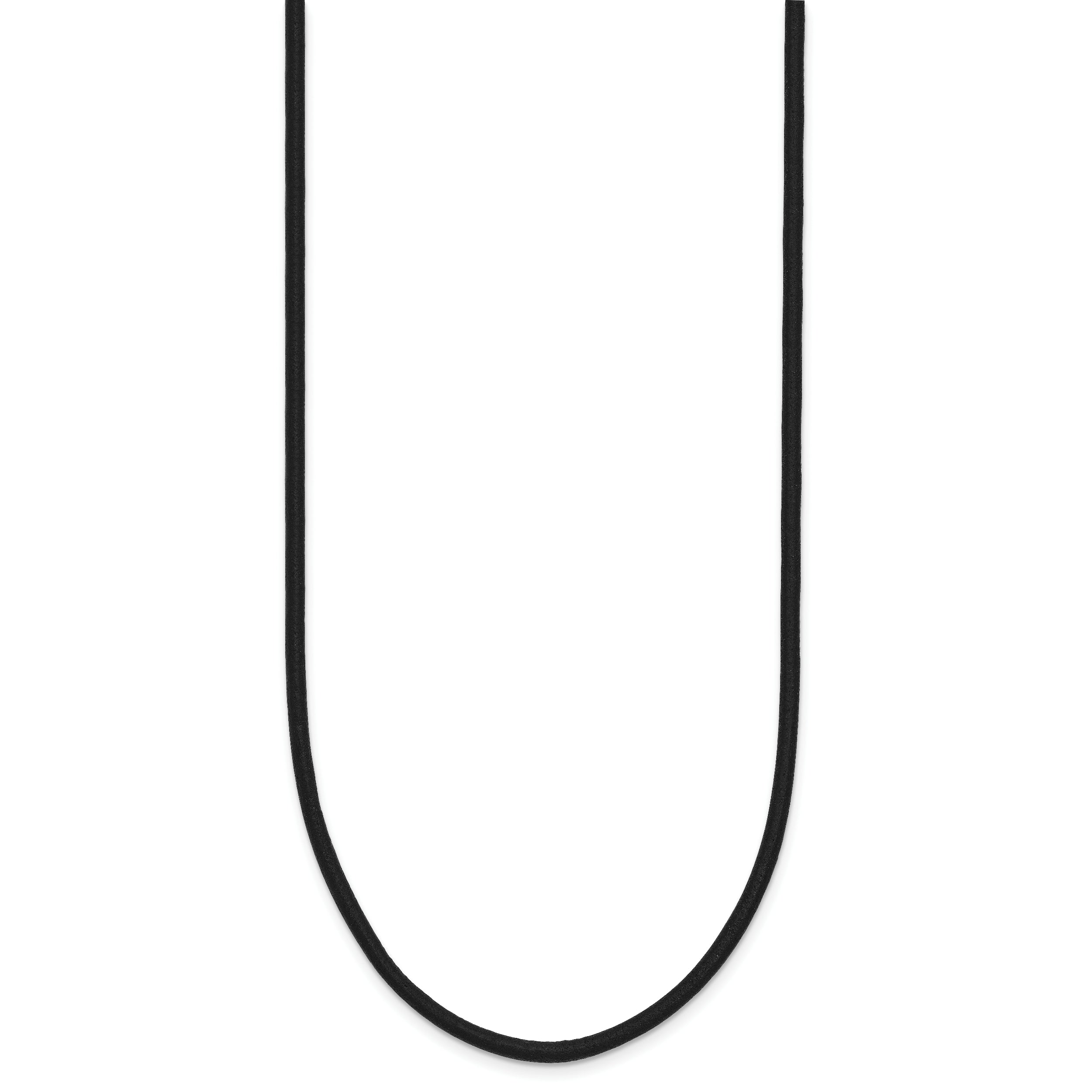 14k Yellow Clasp 2mm 16 inch Black Leather Cord Necklace