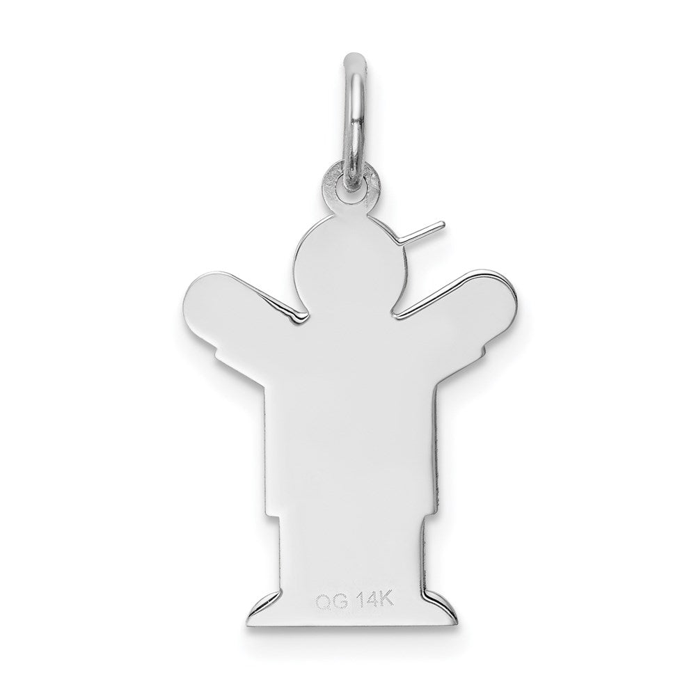 14k White Gold Kid Charm