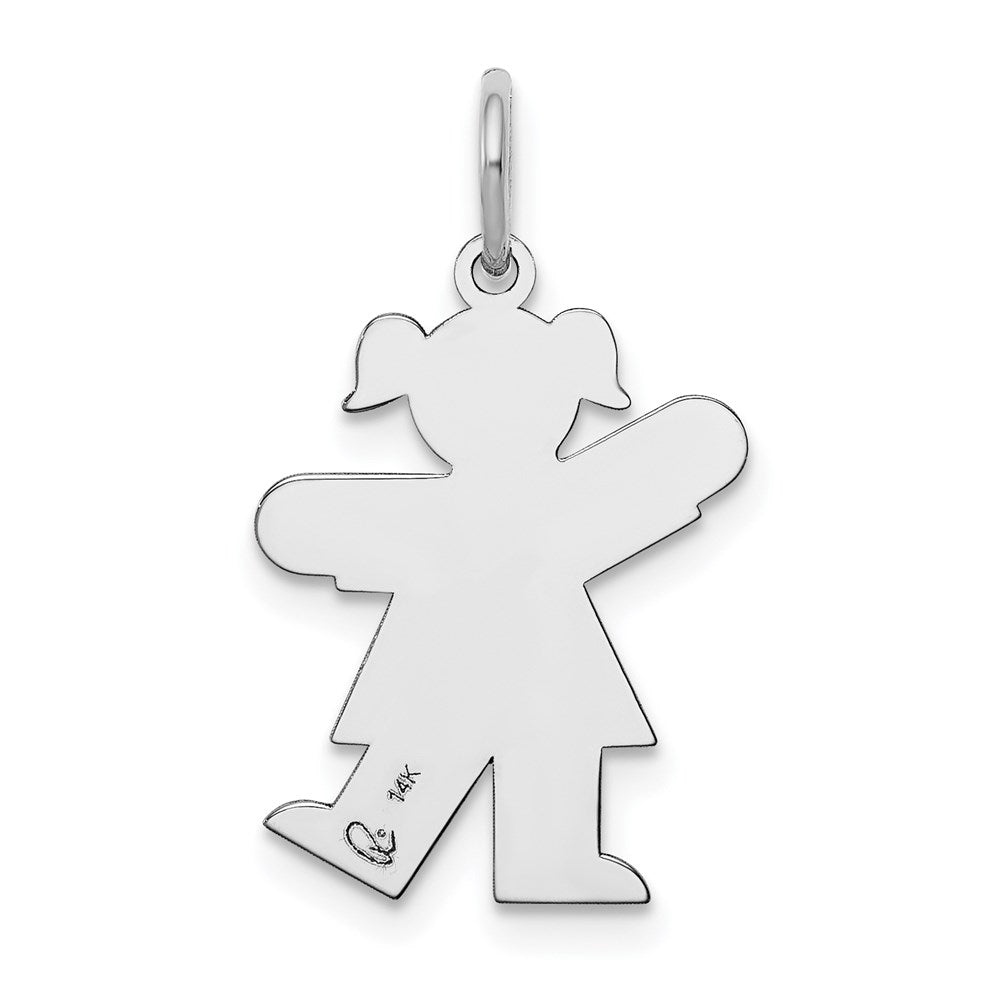 14k White Gold Kid Charm