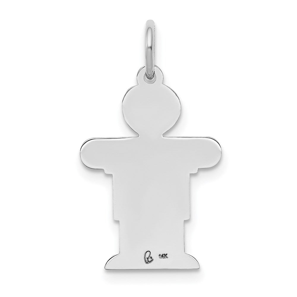 14k White Gold Kid Charm