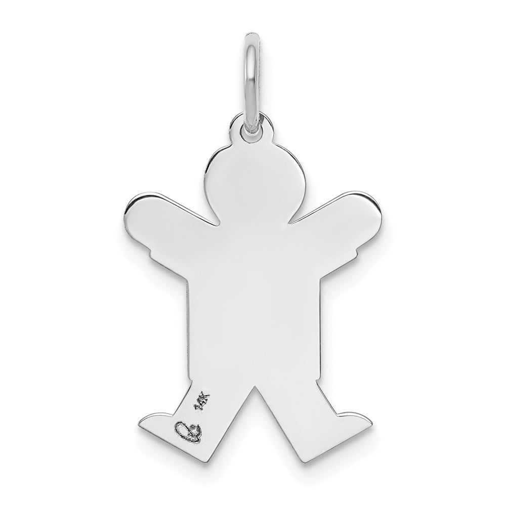 14k White Gold Kid Charm