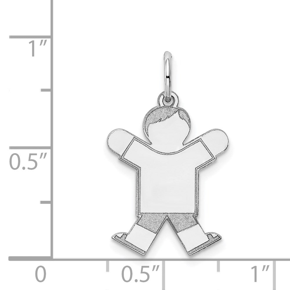 14k White Gold Kid Charm