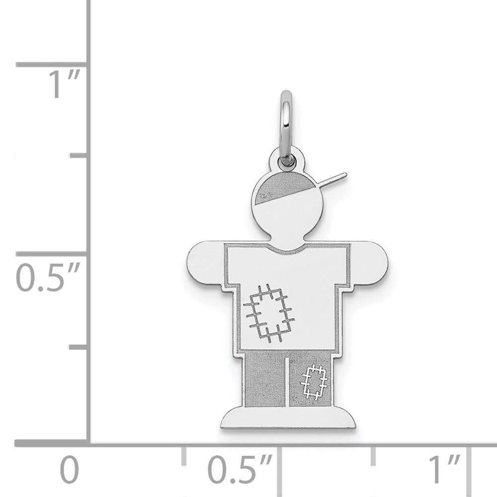 14k White Gold Kid Charm