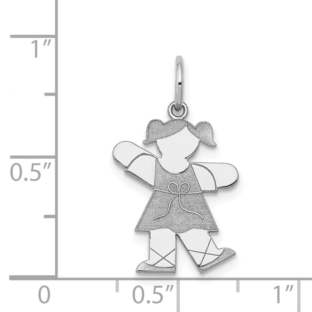 14k White Gold Kid Charm