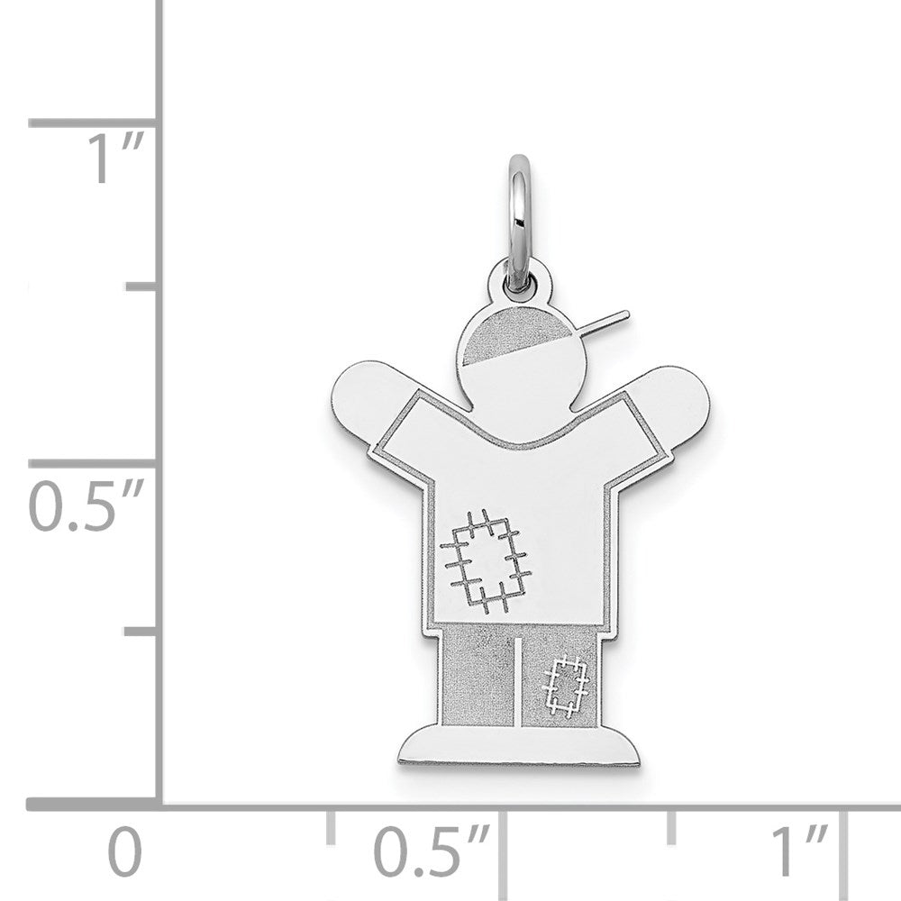 14k White Gold Kid Charm