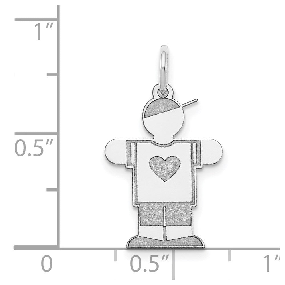 14k White Gold Kid Charm