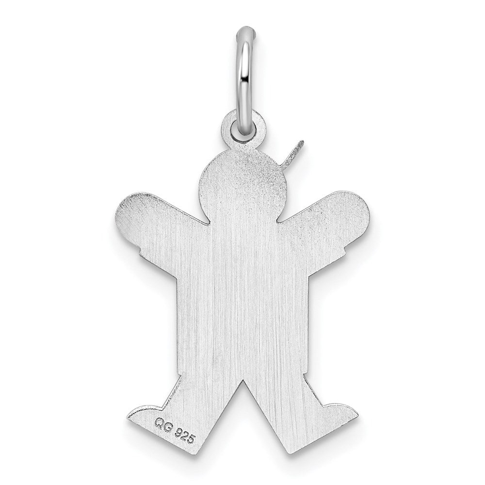 Sterling Silver Rhodium-plated Joy Kid Charm