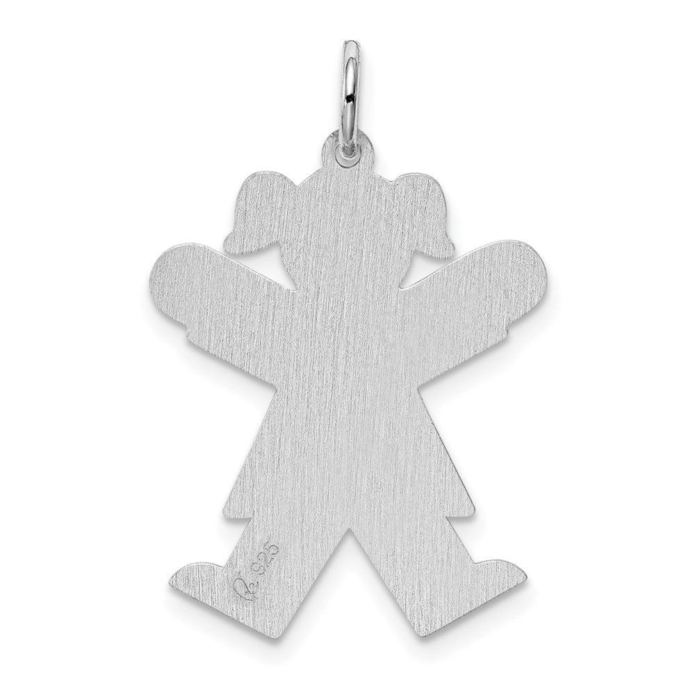 Sterling Silver Rhodium-plated Kid Charm