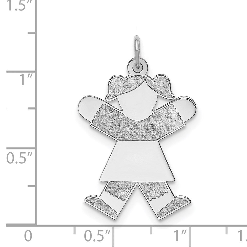Sterling Silver Rhodium-plated Kid Charm