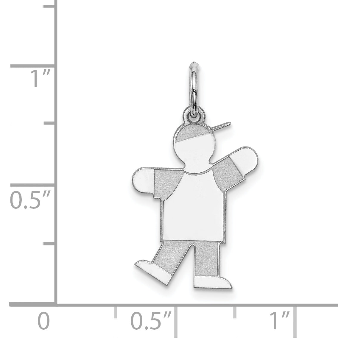 Sterling Silver Rhodium-plated Kid Charm