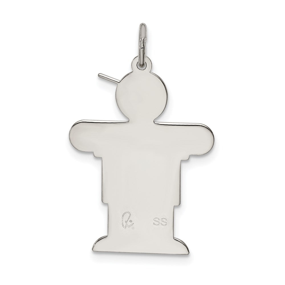 Sterling Silver Rhodium-plated Kid Charm