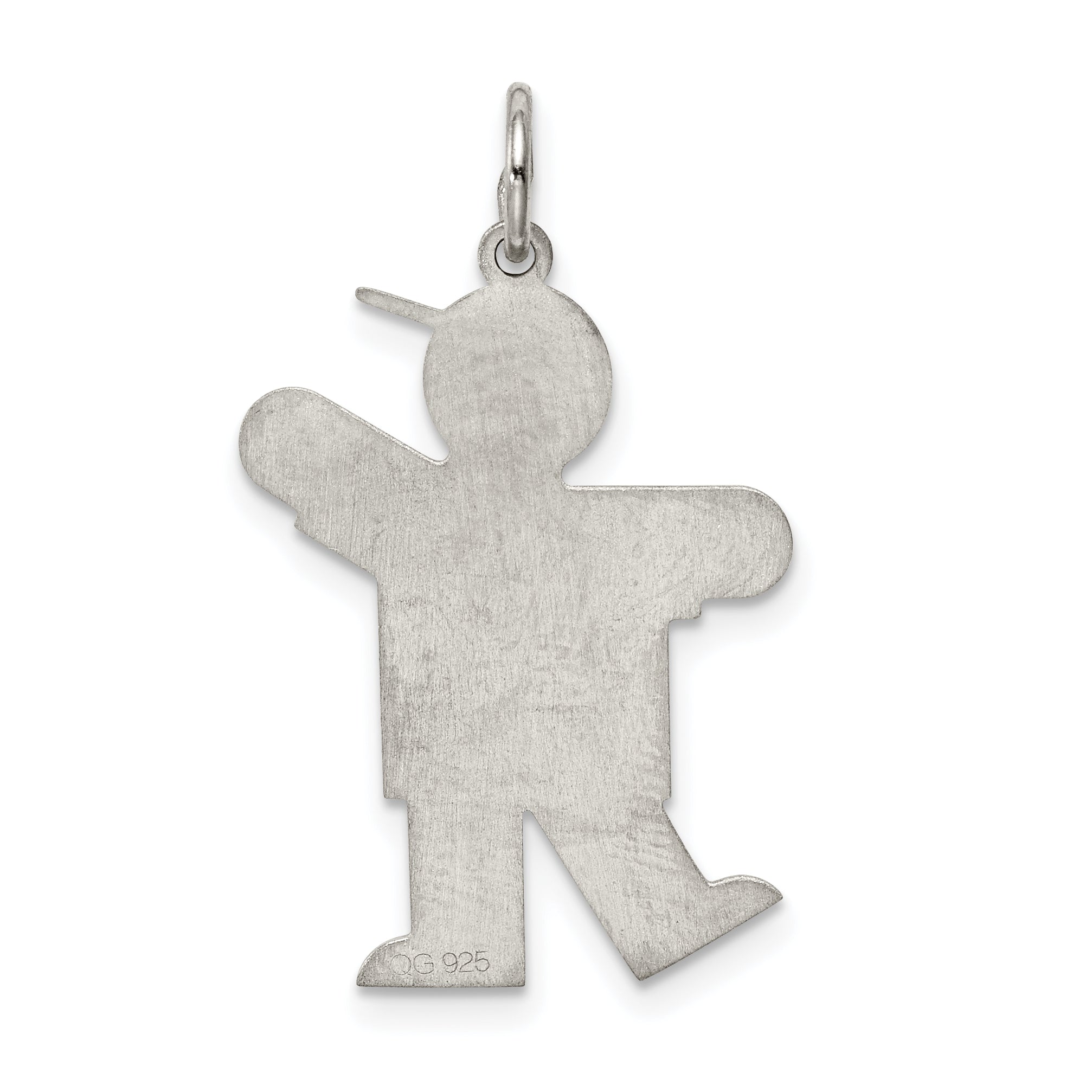 Sterling Silver Rhodium-plated Kid Charm