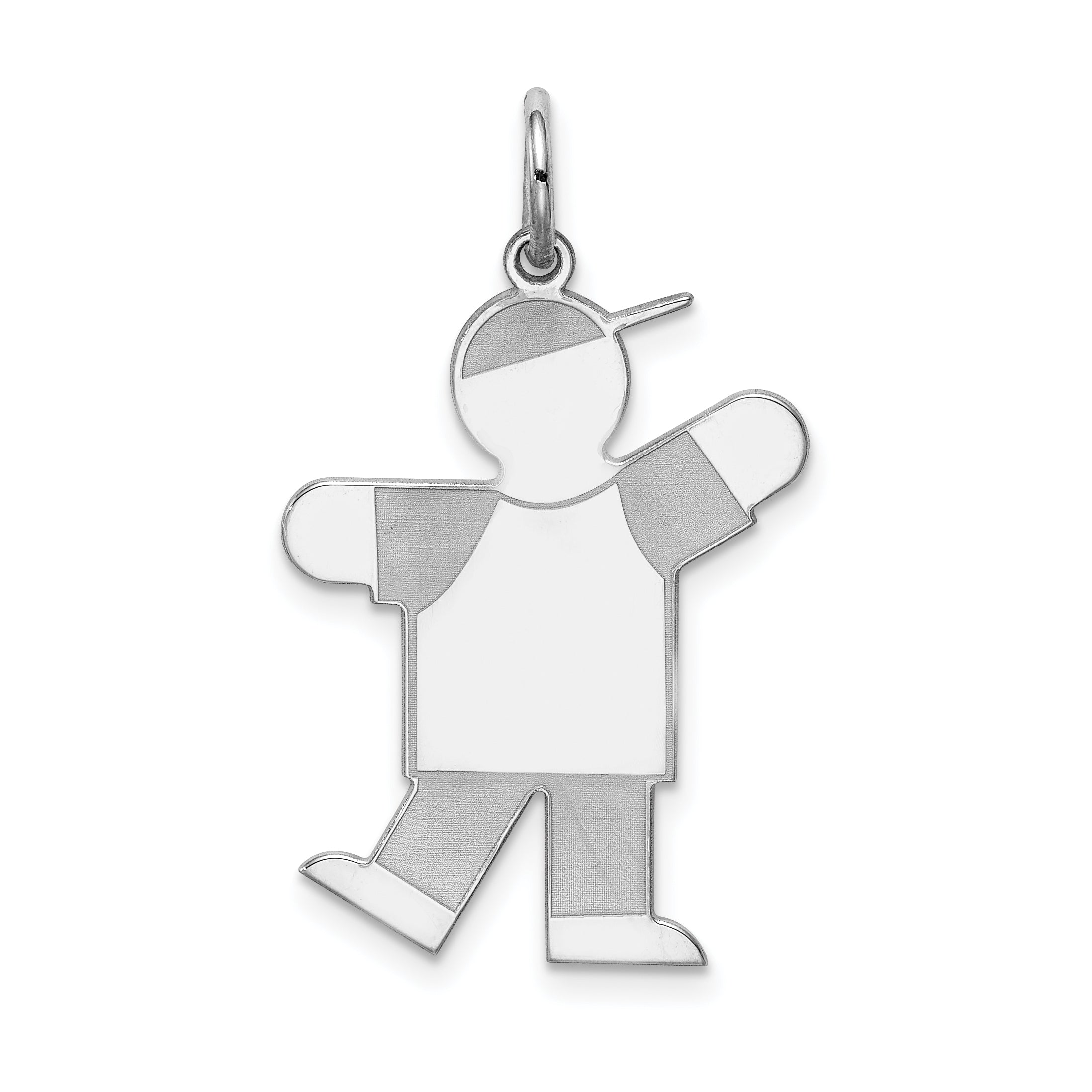 Sterling Silver Rhodium-plated Kid Charm