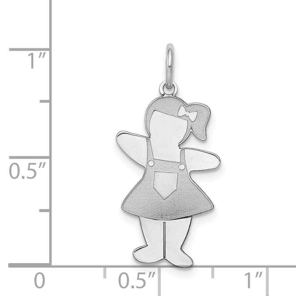 Sterling Silver Rhodium-plated Pocket Sized Cuddle Charm