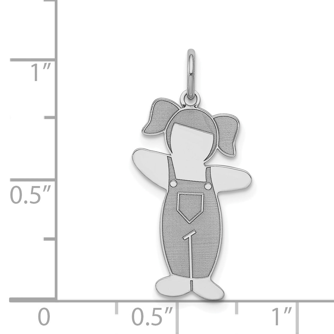 Sterling Silver Rhodium-plated Country Side Cuddle Charm