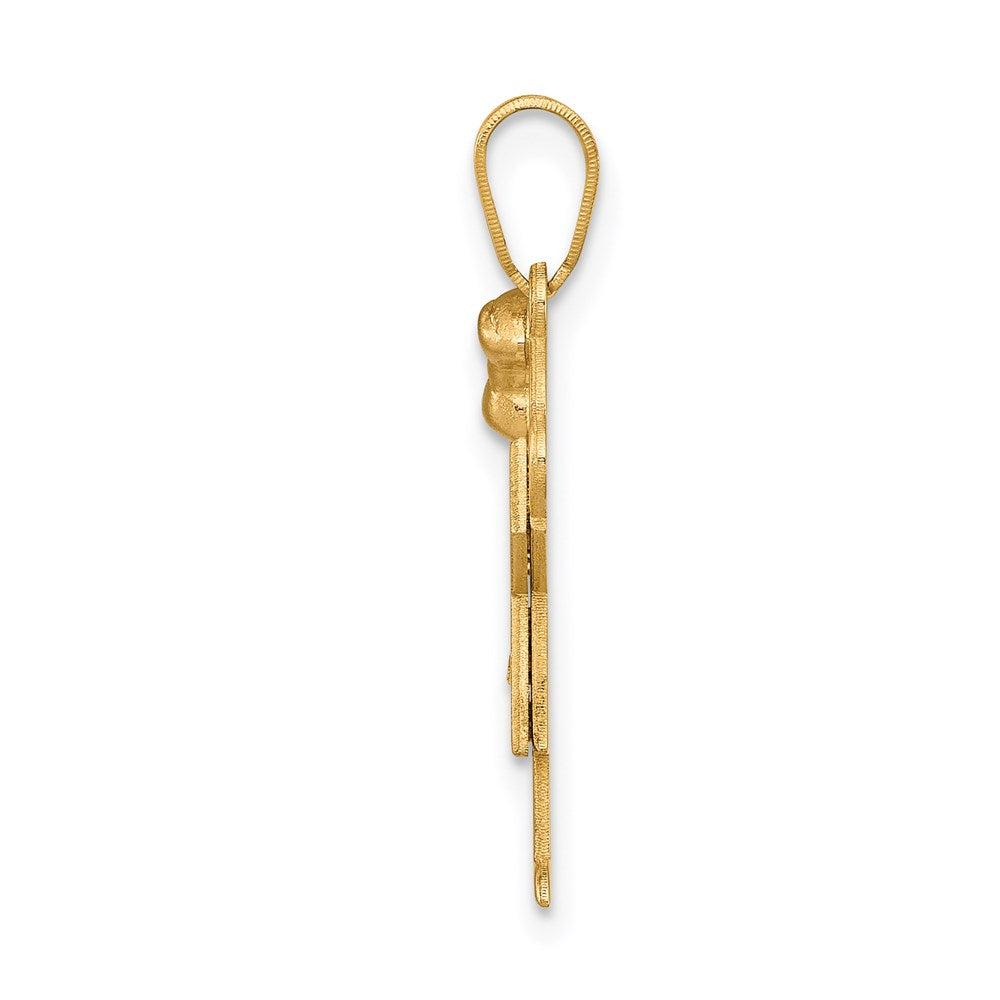 14k Two-tone AA Diamond Kid Pendant