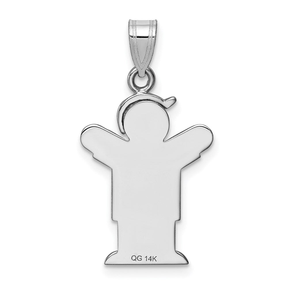 14k White Gold AA Diamond Kid Pendant