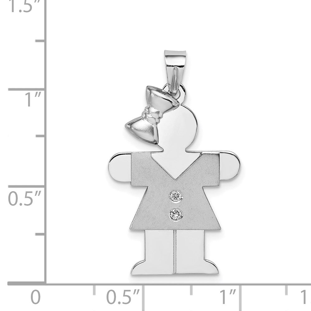 14k White Gold AA Diamond Kid Pendant