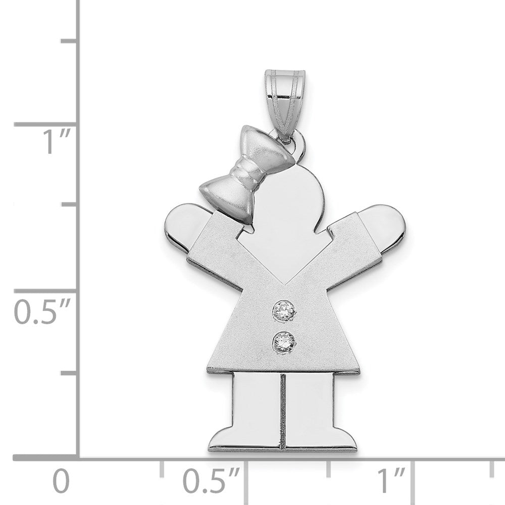 14k White Gold AA Diamond Kid Pendant