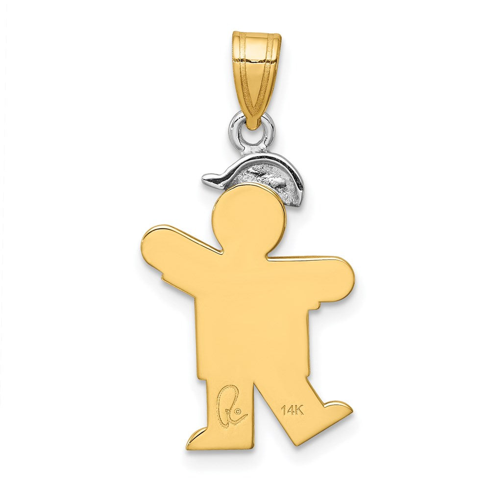 14k Two-tone AA Diamond kid pendant