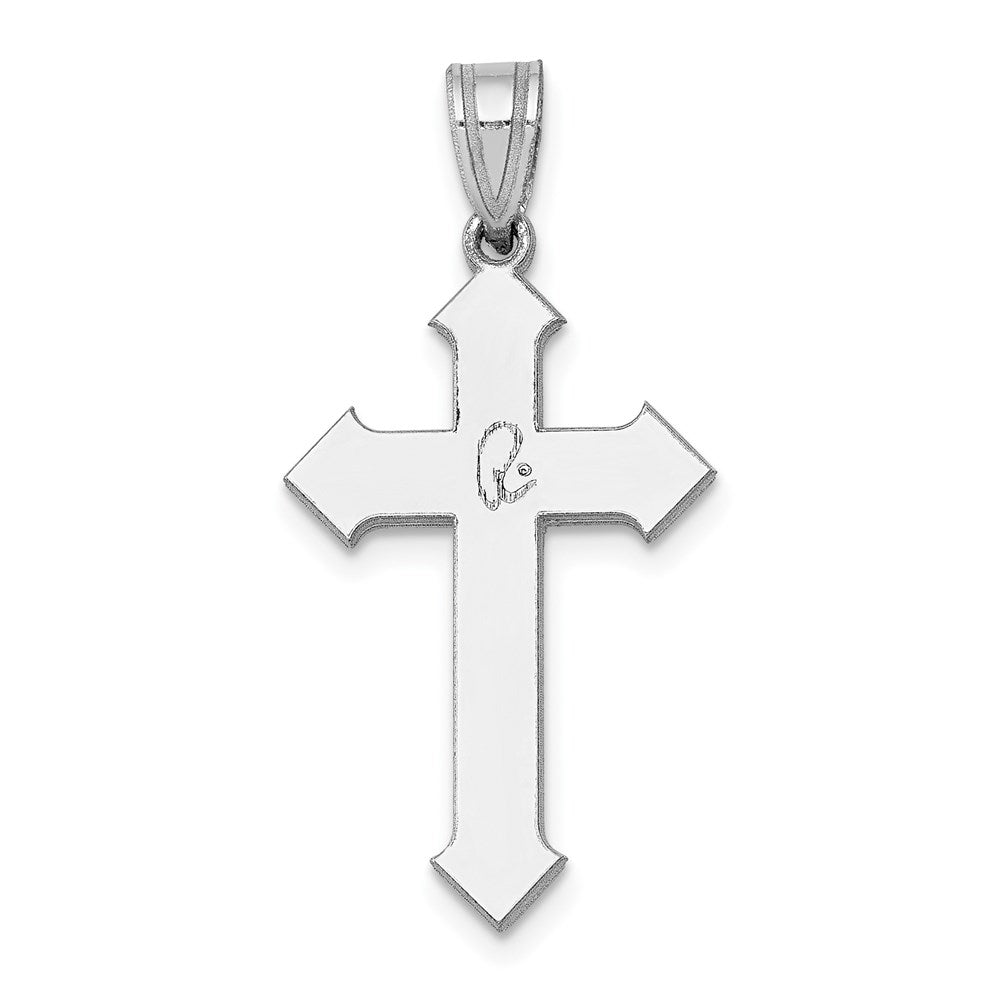 14k White Gold Passion Cross Pendant