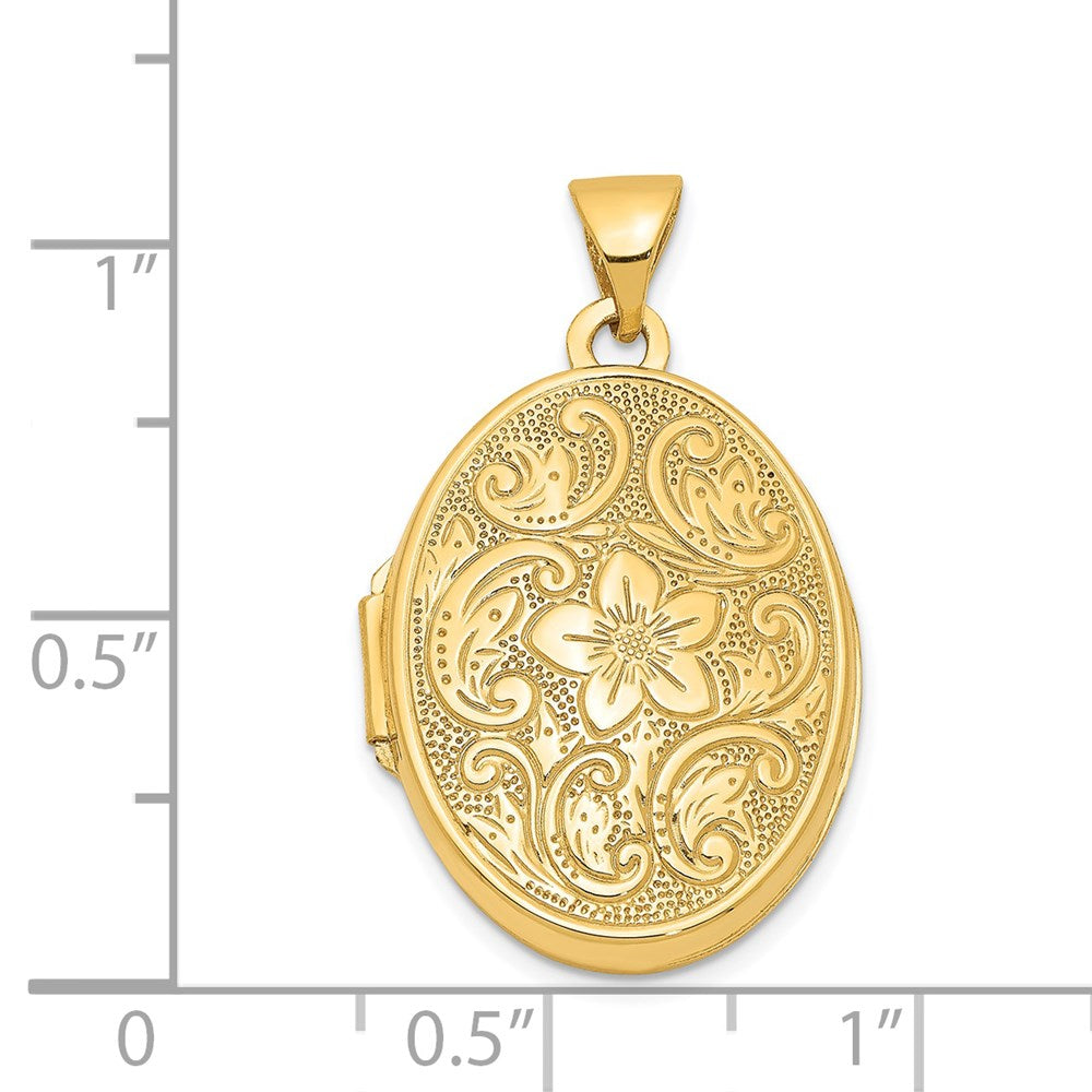 14k Scrolled Floral Locket