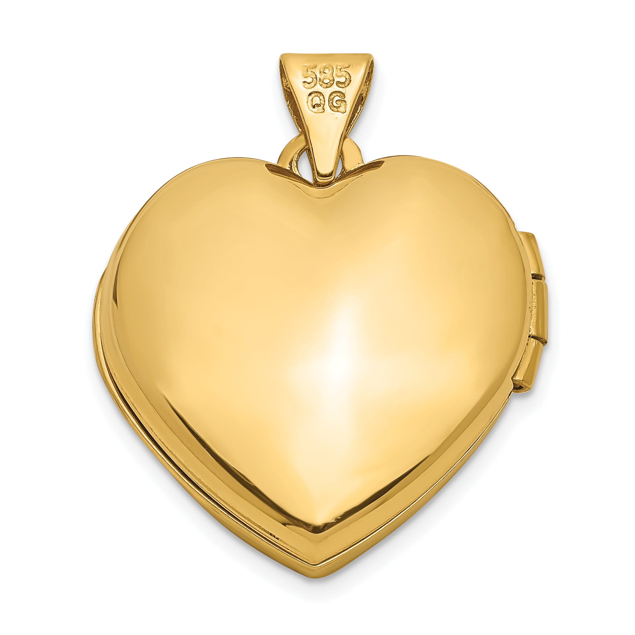14k Domed Heart Border 18mm Heart Locket