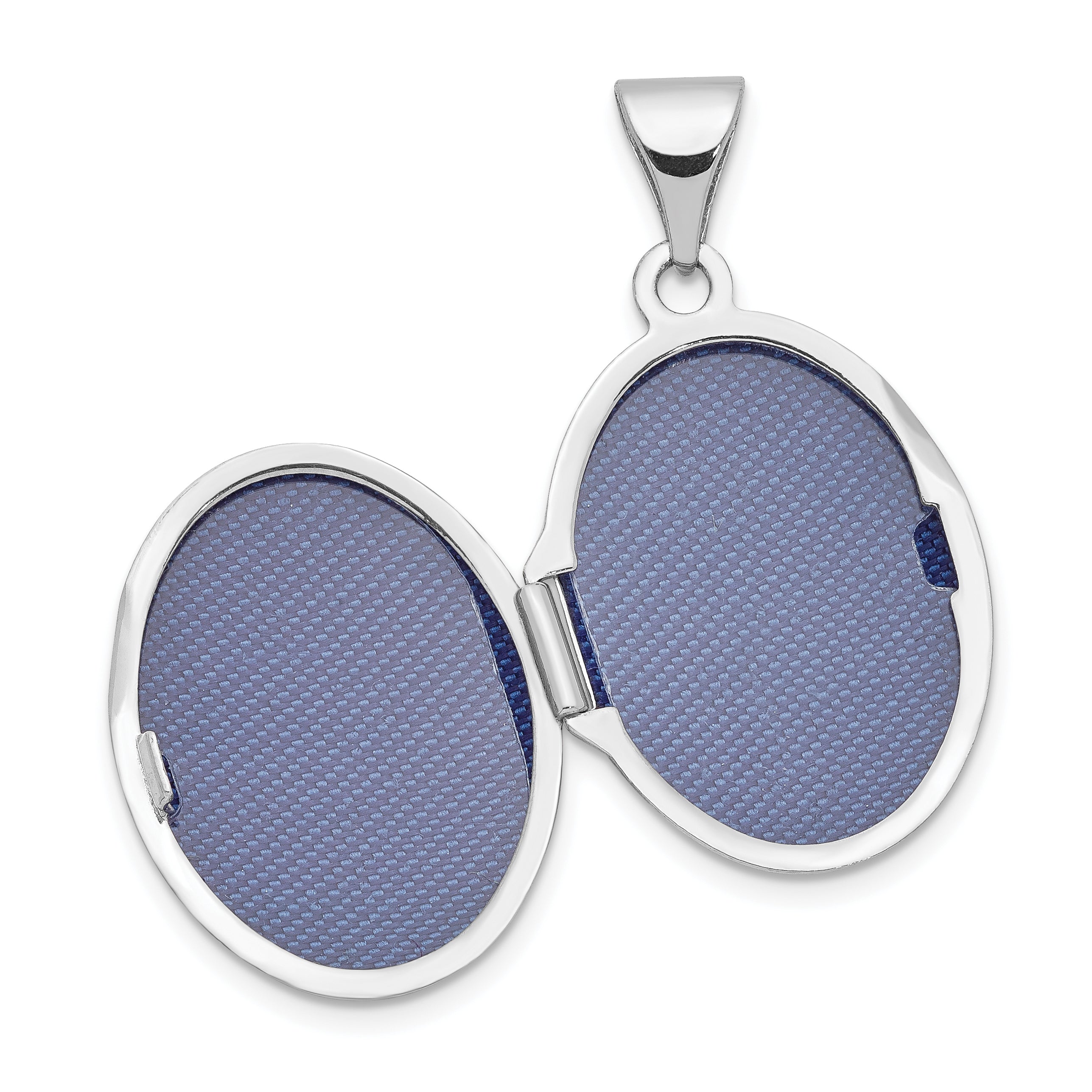 14k White Gold Floral 17mm Oval Locket